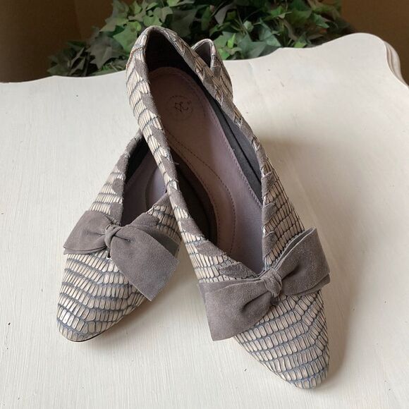 Vintage Johnson & Murphy Slip-On Textured Leather/Suede Pumps Size 8.5M - Picture 1 of 16